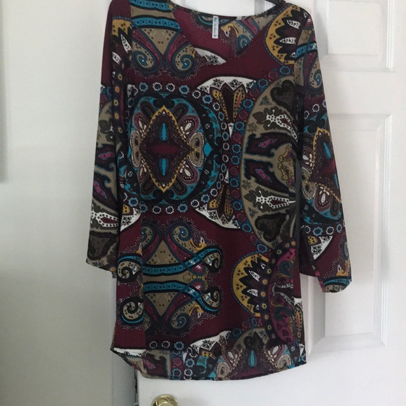 Gorgeous Burgundy Tunic Dress - Picture 1 of 3